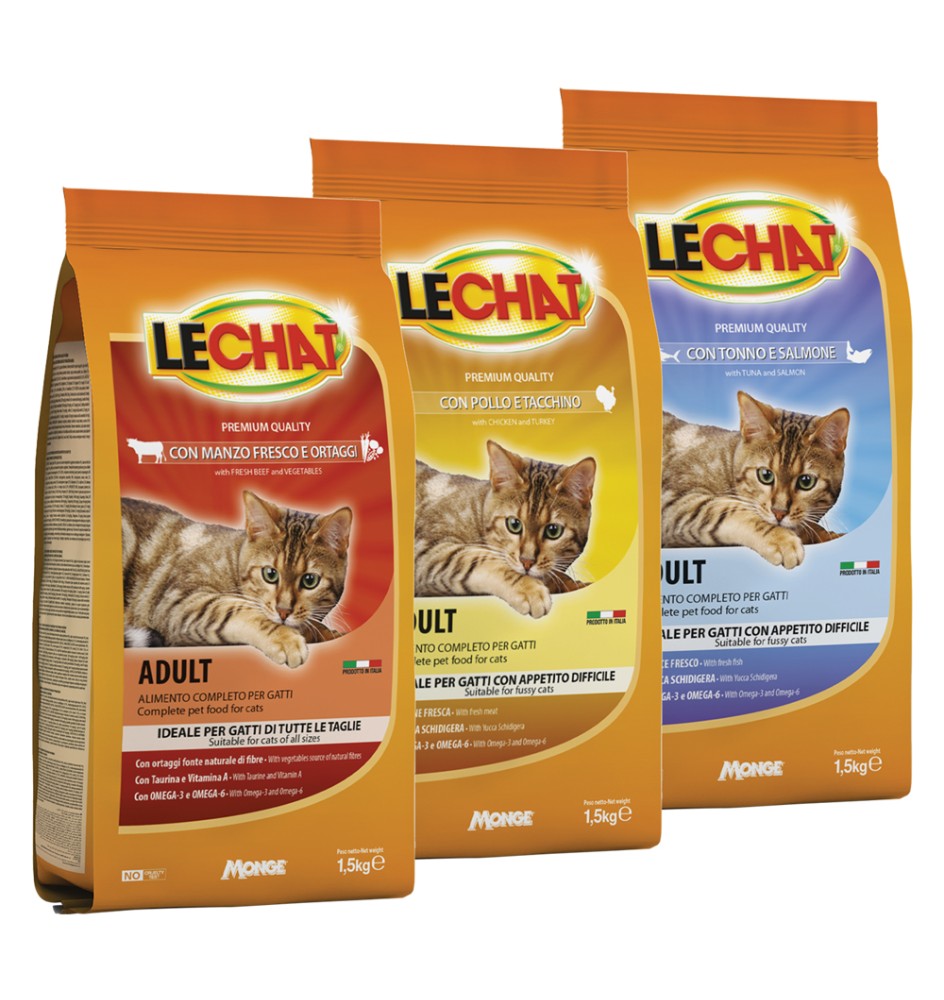 CROCCANTINI PER GATTI 'LE CHAT' manzo e ortaggi - kg 1,5