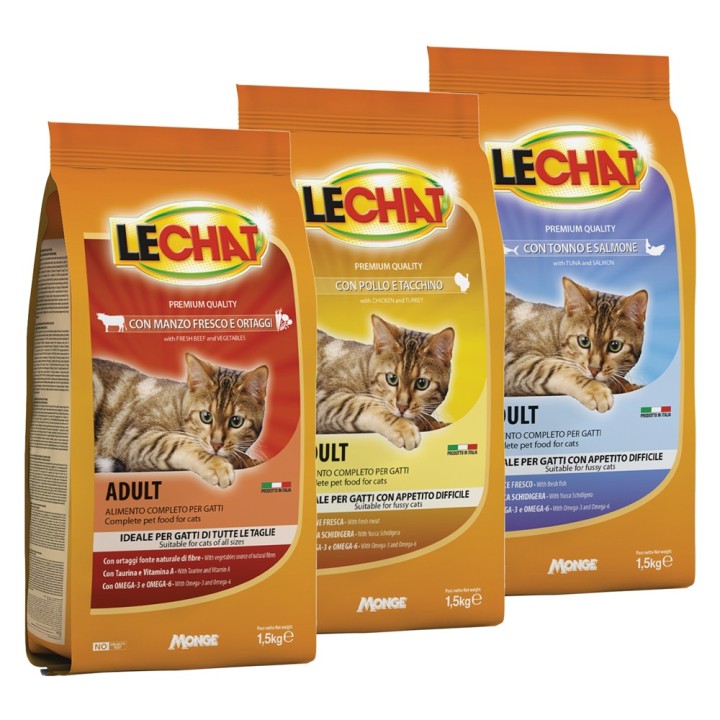 CROCCANTINI PER GATTI 'LE CHAT' pollo e tacchino - kg 1,5