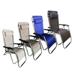 SEDIA A SDRAIO CON POGGIATESTA 'PROCIDA' tessuto colore blu greco