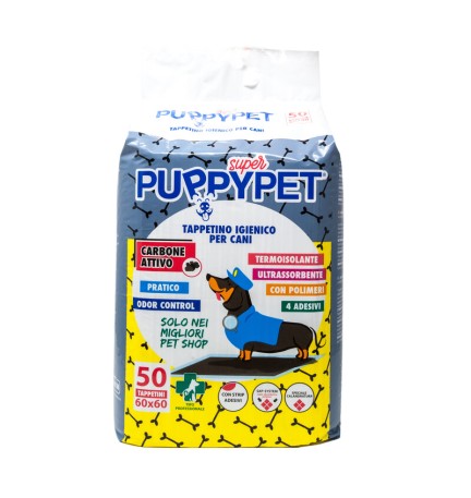TAPPETINO PUPPY PET CM.60X60 CARBONI ATTIVI PZ.50
