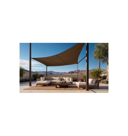 C TENDA VELA OMBREGGIANTE RETTANG HDPE 4X6 BEIGE