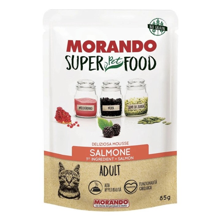 CIBO GATTO MORANDO SUPERFOOD 85 G MOUSSE SALM