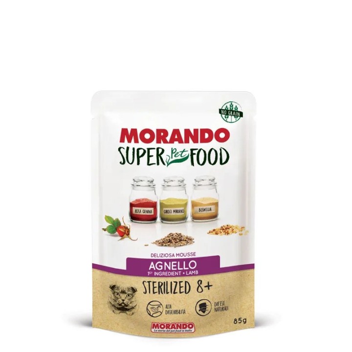 CIBO GATTO MORANDO SUPERFOOD 85 G 8+STERIL AGNEL