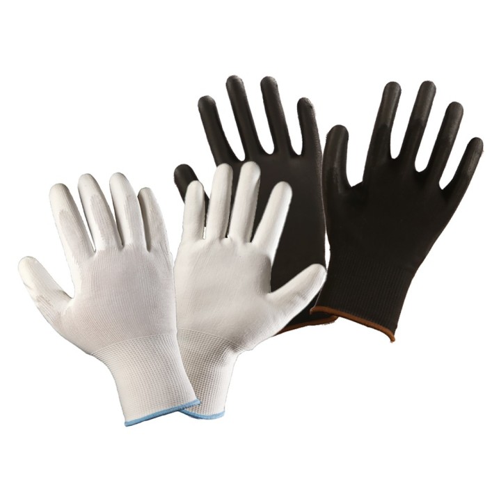 GUANTI IN POLIESTERE/POLIURETANO Tg. 9 (L) - palmo bianco