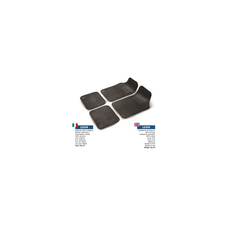 SET TAPPETO AUTO IN GOMMA POLAR 4 PEZZI