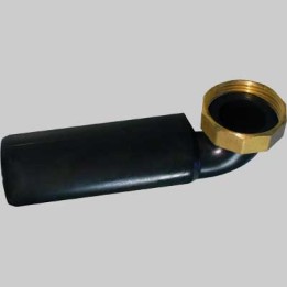 CODOLO CURVO A SALDARE IN PEHD CON GHIERA OTTONE 1"1/2 x40