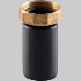 CODOLO DRITTO A SALDARE IN PEHD CON GHIERA OTTONE 1"1/4 x 40