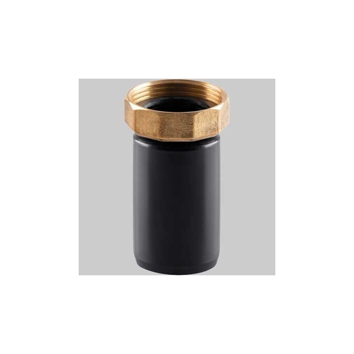 CODOLO DRITTO A SALDARE IN PEHD CON GHIERA OTTONE 1"1/2 x 40