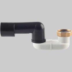 SIFONE RIBASSATO ORIENTABILE PER PIATTO DOCCIA GHIERA OTTONE 1"1/2 x 40/50