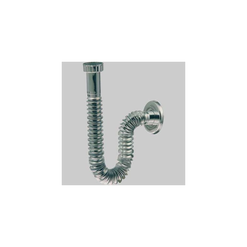 TUBO ESTENSIBILE E FLESSIBILE CROMATO CON ROSONE 1" x 26