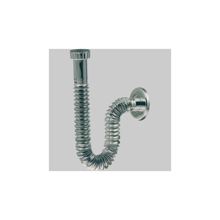 TUBO ESTENSIBILE E FLESSIBILE CROMATO CON ROSONE 1" x 26