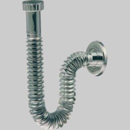 TUBO ESTENSIBILE E FLESSIBILE CROMATO CON ROSONE 1"1/2 x 40