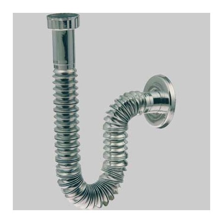 TUBO ESTENSIBILE E FLESSIBILE CROMATO CON ROSONE 1"1/2 x 40
