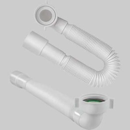 TUBO ESTENSIBILE E FLESSIBILE CON ATTACCO A GHIERA CURVO 1"1/2 x 40/50
