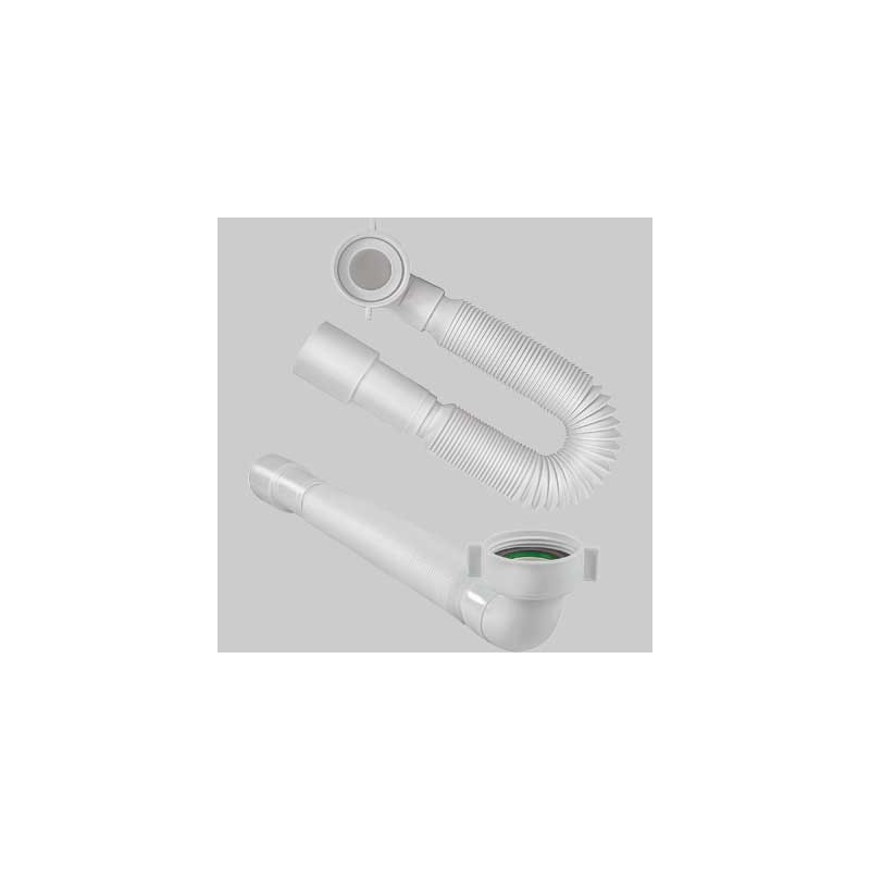 TUBO ESTENSIBILE E FLESSIBILE CON ATTACCO A GHIERA CURVO 1"1/2 x 40/50