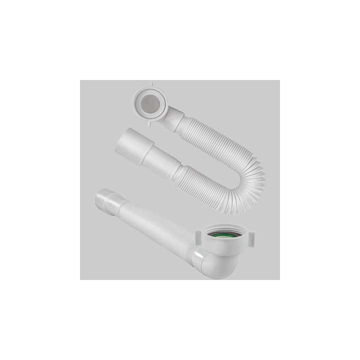 TUBO ESTENSIBILE E FLESSIBILE CON ATTACCO A GHIERA CURVO 1"1/2 x 40/50