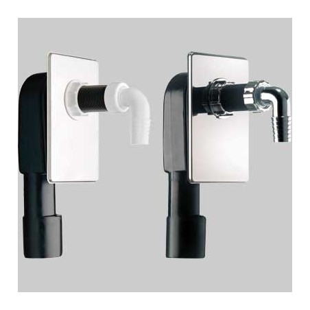 SIFONE A INCASSO PER LAVATRICE ISPEZIONABILE 1" X Ø40/50 Piastra in ABS Bianca