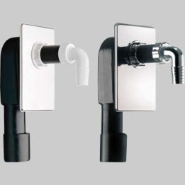 SIFONE A INCASSO PER LAVATRICE ISPEZIONABILE 1" X Ø40/50 Piastra Inox Cromata