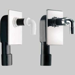 SIFONE A INCASSO PER LAVATRICE ISPEZIONABILE 1" X Ø40/50 Piastra Inox Cromata