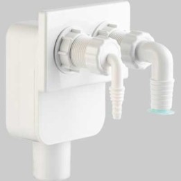 SIFONE INCASSO CON DOPPIO ATTACCO LAVATRICE + ASCIUGATRICE USC. DM 40