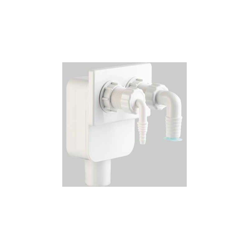 SIFONE INCASSO CON DOPPIO ATTACCO LAVATRICE + ASCIUGATRICE USC. DM 40