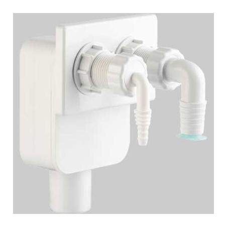 SIFONE INCASSO CON DOPPIO ATTACCO LAVATRICE + ASCIUGATRICE USC. DM 40