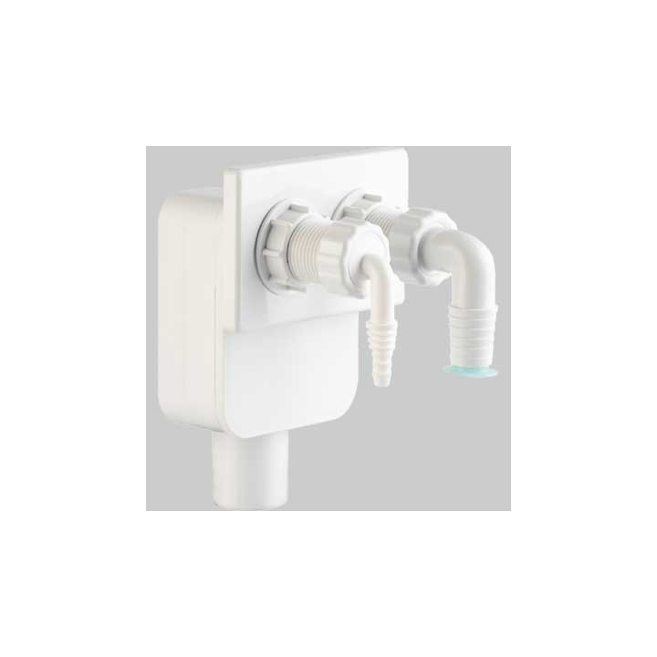 SIFONE INCASSO CON DOPPIO ATTACCO LAVATRICE + ASCIUGATRICE USC. DM 40
