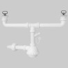 SIFONE PER LAVELLO A FIASCA A 2 VIE CON PILETTE E ATTACCO LAVASTOVIGLIE 1"1/2 x Ø32/40 mm