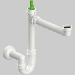 SIFONE PER LAVELLO SALVASPAZIO A 1 VIA CON ATTACCO LAVASTOVIGLIE 1"1/2 x Ø40 mm