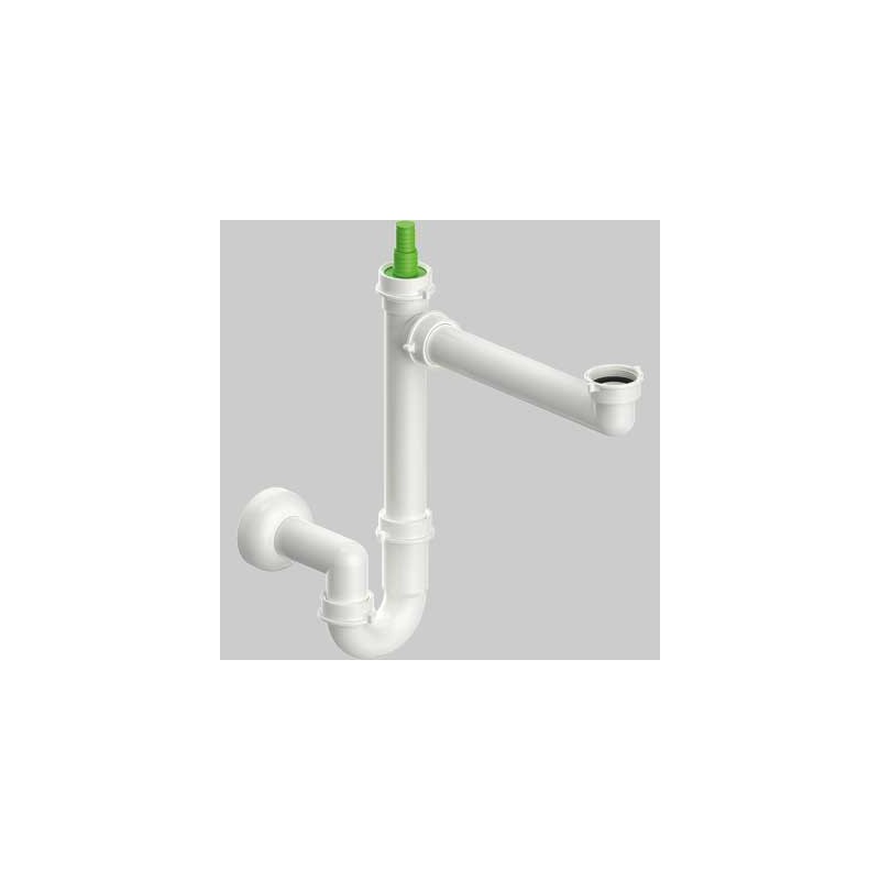 SIFONE PER LAVELLO SALVASPAZIO A 1 VIA CON ATTACCO LAVASTOVIGLIE 1"1/2 x Ø40 mm