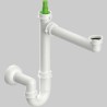 SIFONE PER LAVELLO SALVASPAZIO A 1 VIA CON ATTACCO LAVASTOVIGLIE 1"1/2 x Ø40 mm