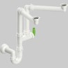 SIFONE PER LAVELLO SALVASPAZIO A 2 VIE CON ATTACCO LAVASTOVIGLIE 1"1/2 x Ø40 mm 1"1/2 x Ø40 mm