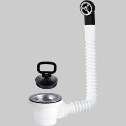 PILETTA CTP DM.70 CON TAPPO E GRIGLIA TONDA Inox 1"1/2