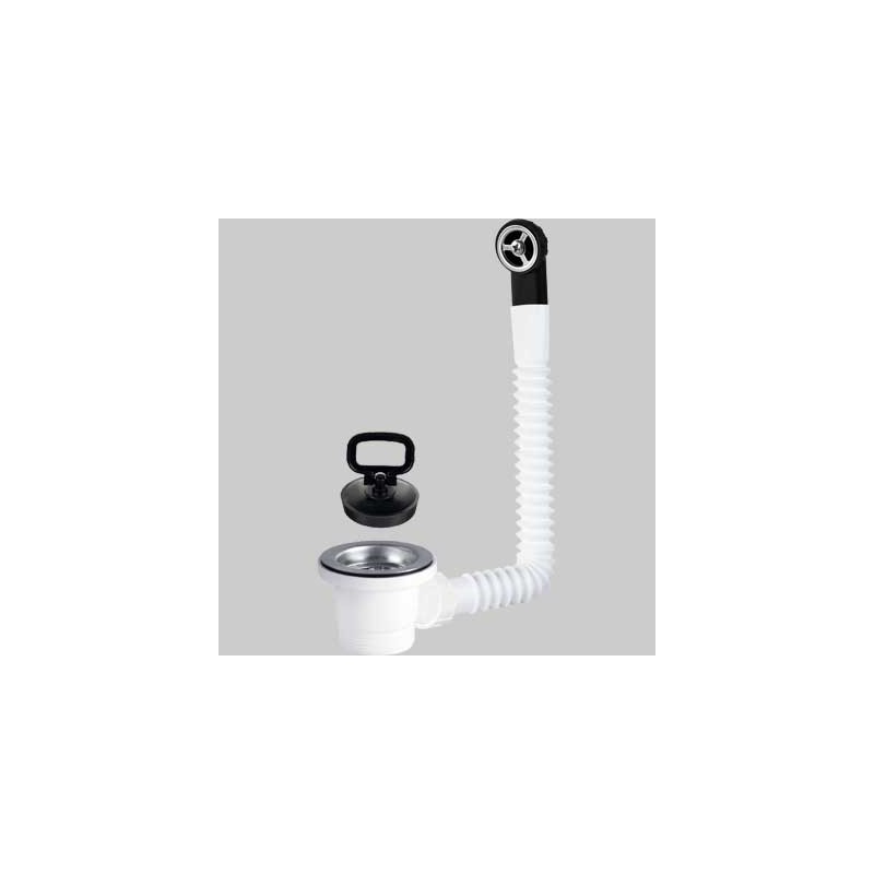 PILETTA CTP DM.70 CON TAPPO E GRIGLIA TONDA Inox 1"1/2