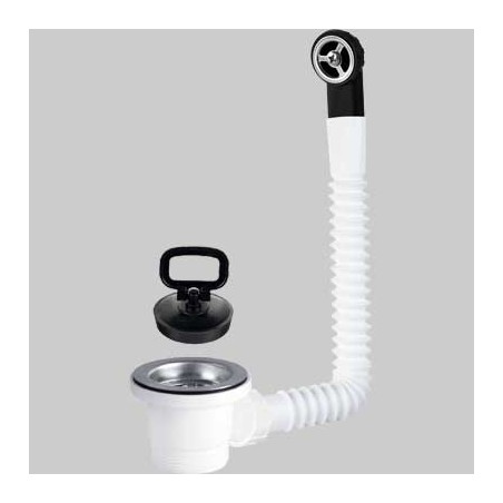 PILETTA CTP DM.70 CON TAPPO E GRIGLIA TONDA Inox 1"1/2