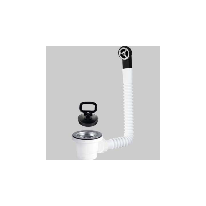 PILETTA CTP DM.70 CON TAPPO E GRIGLIA TONDA Inox 1"1/2