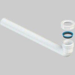 CURVA UNIVERSALE CON GHIERA E GUARNIZIONE 1"1/4 x Ø32 - H.330 mm