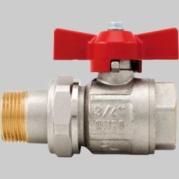 VALVOLA A SFERA IDEAL PASS.TOTALE C/BOCCH. LEVA ROSSA 1"1/4
