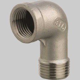 RACCORDO GOMITO A 90° FILETTATO M/F IN ACCIAIO INOX - 1"