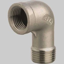 RACCORDO GOMITO A 90° FILETTATO M/F IN ACCIAIO INOX - 1"