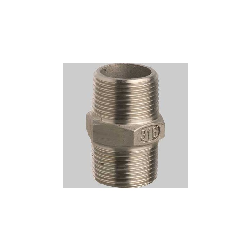 RACCORDO NIPLES DOPPIO IN ACCIAIO INOX - 1"