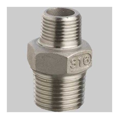 RACCORDO NIPLES RIDOTTO IN ACCIAIO INOX - 3/8 x 1/4