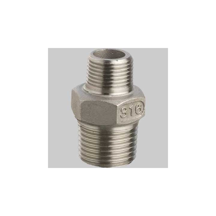 RACCORDO NIPLES RIDOTTO IN ACCIAIO INOX - 3/8 x 1/4