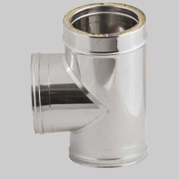 RACCORDO A TEE 90° DOPPIA PARETE - Int. Ø 150 - Est. Ø 200 - H 340