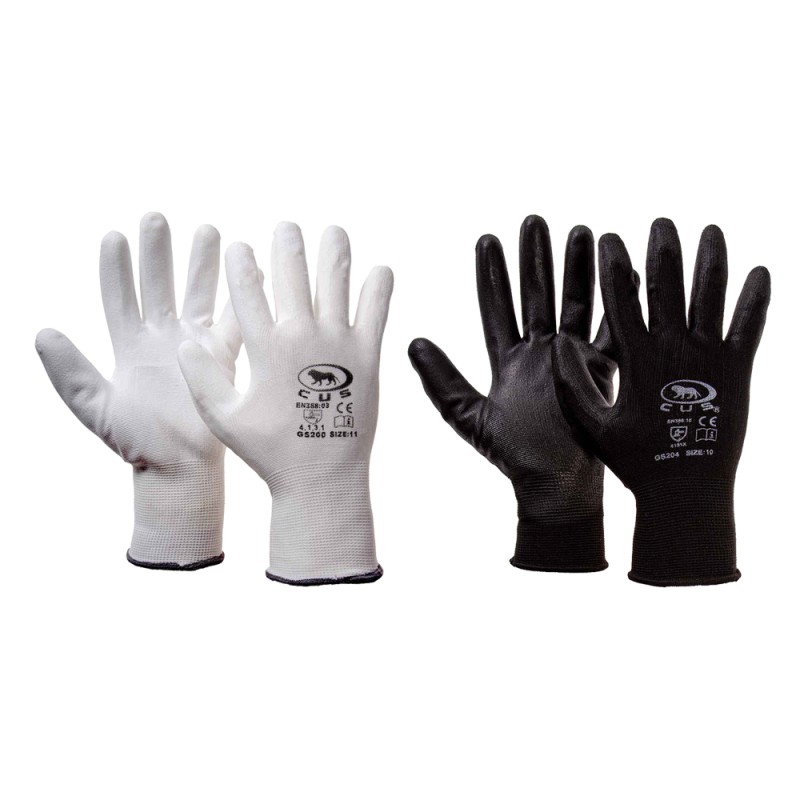 GUANTI POLIESTERE / POLIURETANO Tg. 10 (XL) - palmo nero