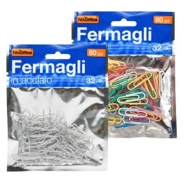 FERMAGLI PER CARTA metallo mm.32 - 80 pz