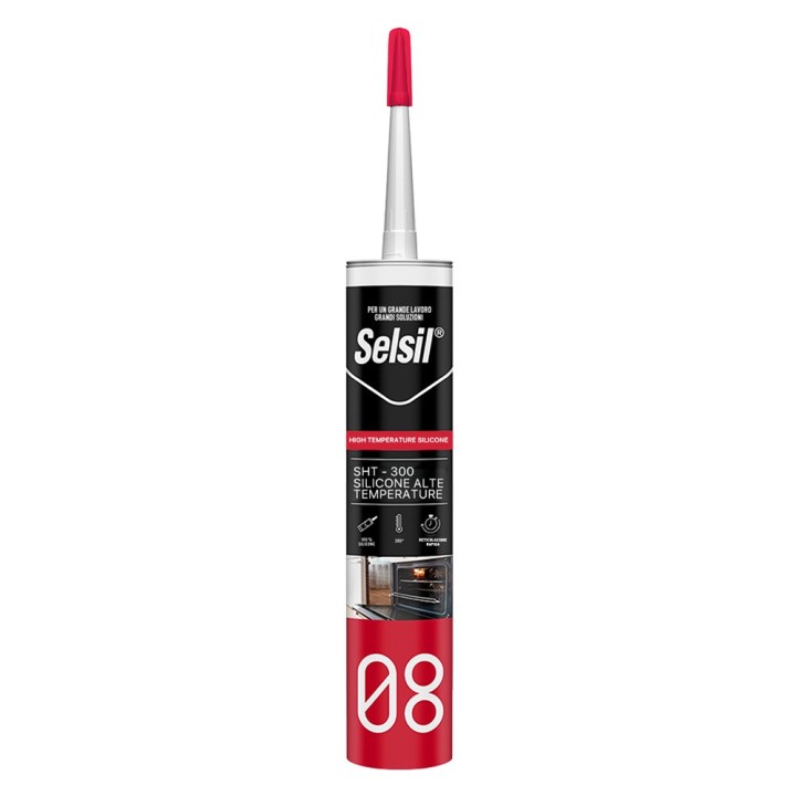 SILICONE ACETICO ALTA TEMPERATURA 'SNH' nero ml 300 - (ral 9005)