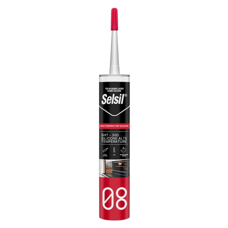 SILICONE ACETICO ALTA TEMPERATURA 'SNH' rosso ml 300 - (ral 3024)