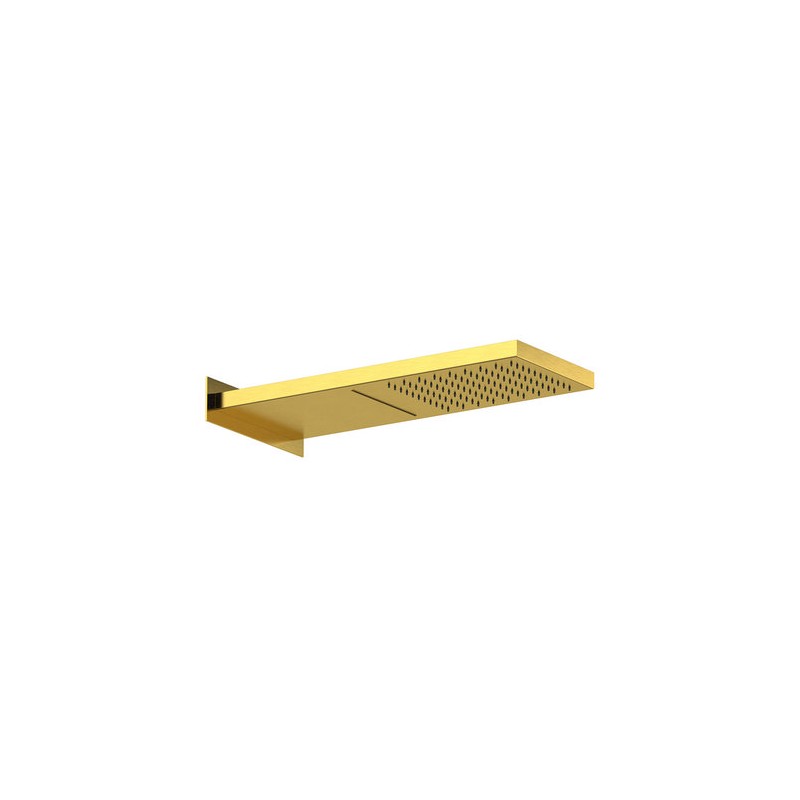 SOFFIONE DOCCIA A PARETE 2 GETTI PIOGGIA E CASCATA RETTANGOLARE mm 500x200x30