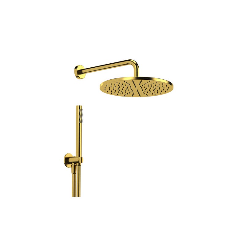 KIT SOFFIONE DOCCIA TONDO cm 30 Oro Spazzolato